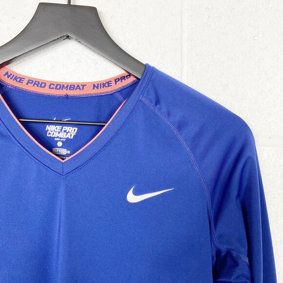 Nike Pro Softball Long Sleeve‎ Shirt Blue Womens Size Large - Picture 5 of 7